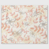 Vintager botanischer Insektengarten Geschenkpapier (Flach)