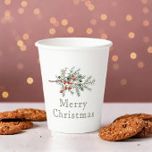 Vintager Botanischer Junior Weihnachtsgrün Pappbecher