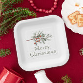 Vintager Botanischer Junior Weihnachtsgrün Pappteller