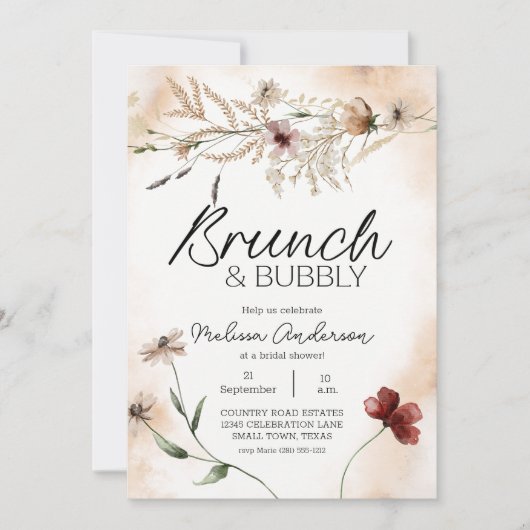 Vintager Botanischer kleiner Blumenbrunch (Vorderseite)