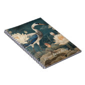 Vintager botanischer Kran und Lotus anpassbar Notizblock (Rechte Seite)