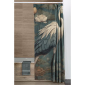 Vintager botanischer Kranich und Lotus Duschvorhang