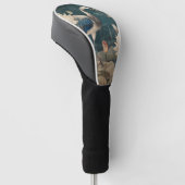 Vintager botanischer Kranich und Lotus Golf Headcover (angewinkelt)