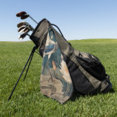 Vintager botanischer Kranich und Lotus Golfhandtuch (Gras)