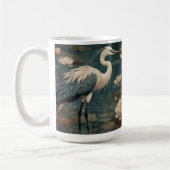 Vintager botanischer Kranich und Lotus Kaffeetasse (Links)