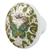 Vintager Botanischer Kunstschmetterling Keramikknauf (Rechts)