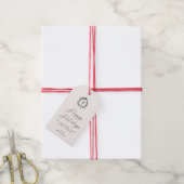Vintager botanischer Monogramm-Feiertag Geschenkanhänger (Mit Garn)