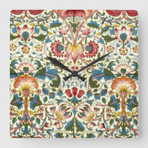 Vintager botanischer Morris EntwurfTimepiece Quadratische Wanduhr