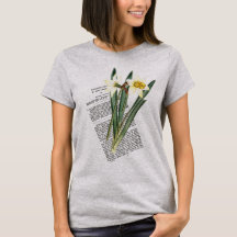 Vintager botanischer Narziss-T - Shirt