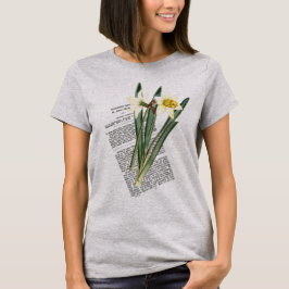 Vintager botanischer Narziss-T - Shirt