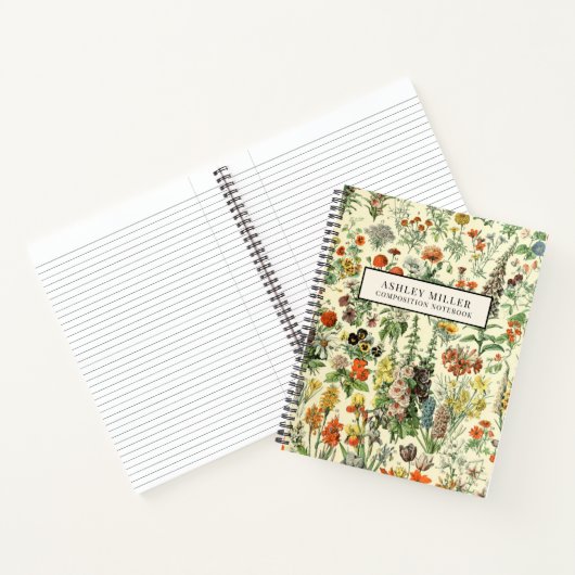 Vintager botanischer Personalisierter Name Notizblock (Innenseite)