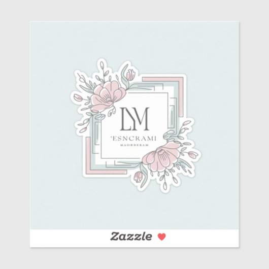 Vintager botanischer QR-Code Benutzerdefinierter B Aufkleber (Blatt)