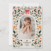 Vintager botanischer Rahmen Foto Weihnachten (Vorderseite)