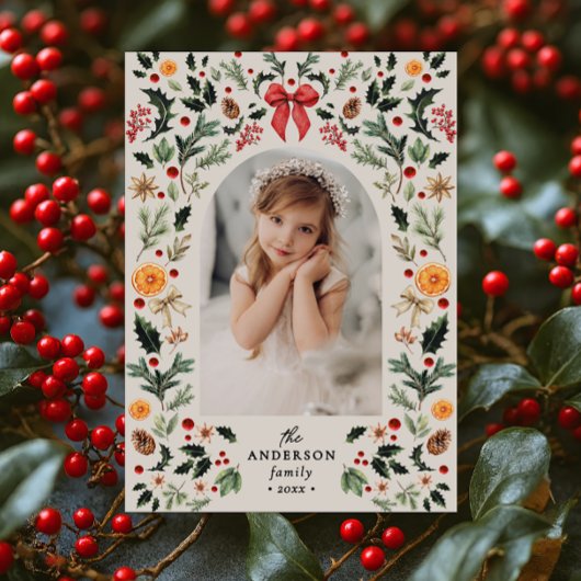 Vintager botanischer Rahmen Foto Weihnachten