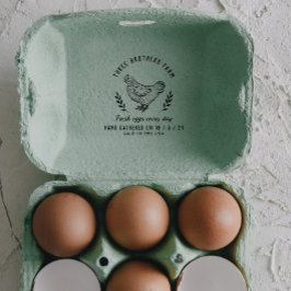 Vintager botanischer Rustikaler Eierkarton Gummistempel