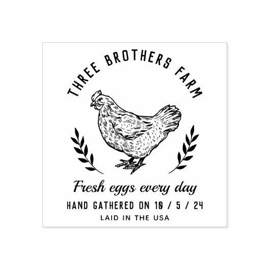 Vintager botanischer Rustikaler Eierkarton Gummistempel (Prägung)