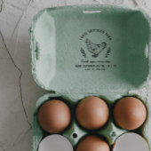 Vintager botanischer Rustikaler Eierkarton Permastempel