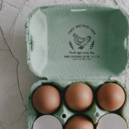 Vintager botanischer Rustikaler Eierkarton Permastempel