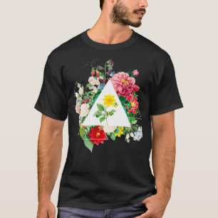 Vintager botanischer schöner Blume Power Pu T-Shirt