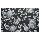 Vintager Botanischer Schwarzer Silbergrauer Blumen Stoff (Fat Quarter (45,7 x 55,9 cm))