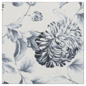 Vintager Botanischer Silbergrauer Blumenstrauß Stoff (Muster)