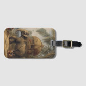 Vintager botanischer Szene-Elefant mit Howdai Gepäckanhänger (Vorderseite (Horizontal))