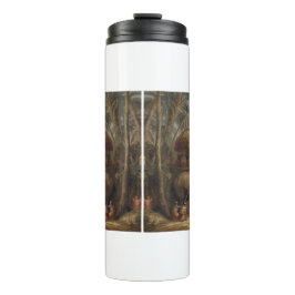 Vintager botanischer Szene-Elefant mit Howdai Thermosbecher