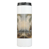 Vintager botanischer Szene-Elefant mit Howdai Thermosbecher (Rückseite)