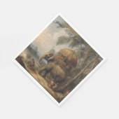Vintager botanischer Szenelefant anpassbar Serviette (Ecke)