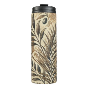 "Vintager Botanischer Thermaltumbler - Elegantes O Thermosbecher