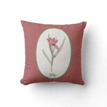Vintager botanischer Tulip Cameo Ihr Name auf der 