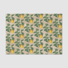 Vintager Botanischer Zitronenblossom Beige Kraft Seidenpapier