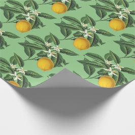 Vintager botanischer Zitronenfruchtblossom Geschenkpapier