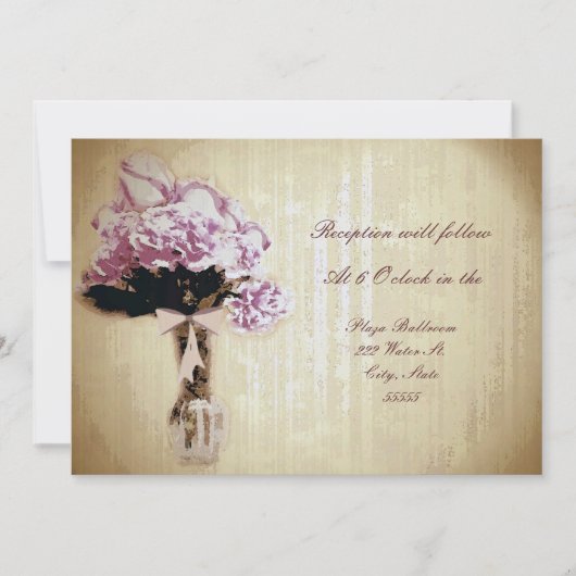 Vintager Bouquet Empfang Einladung (Vorderseite)