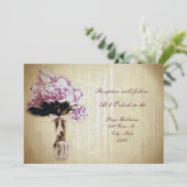 Vintager Bouquet Empfang Einladung (Stehend Vorderseite)