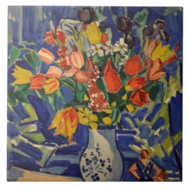 Vintager Bouquet mit Zahlen im Hintergrund Fliese