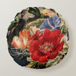 Vintager Bouquet von Blume Rundes Kissen
