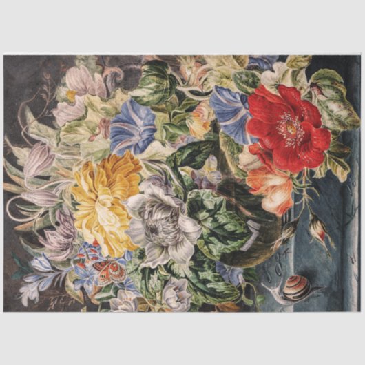 Vintager Bouquet von Blume Seidenpapier (Vorderseite)