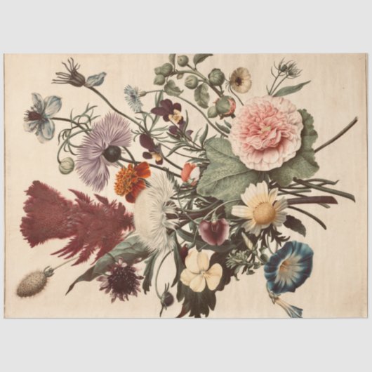 Vintager Bouquet von Blume Seidenpapier (Vorderseite)