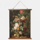 Vintager Bouquet von Blume Wandteppich Mit Holzrahmen (Vorderseite)