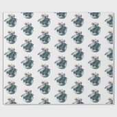 Vintager Bow & Ornament Weihnachtsgeschenk Wrap Geschenkpapier (Flach)