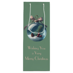 Vintager Bow & Ornament Weihnachtsweinbeutel Geschenktüte Für Weinflaschen