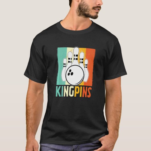 Vintager Bowling Bowler KingPins T-Shirt (Vorderseite)