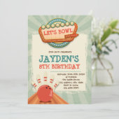 Vintager Bowling - Einladung (Stehend Vorderseite)