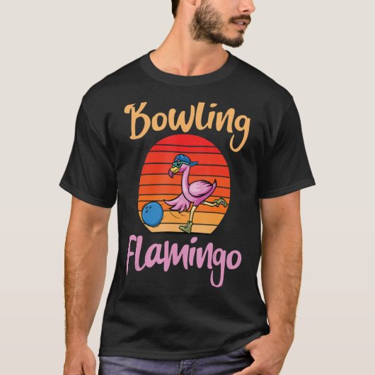 Vintager Bowling Flamingo Shorebirds T-Shirt (Vorderseite)