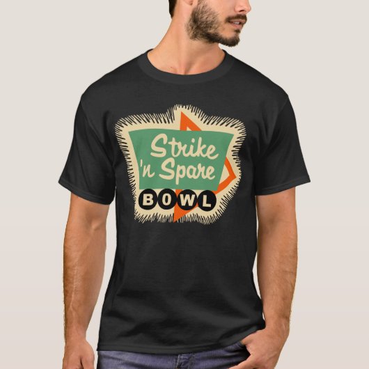 Vintager Bowling - schlagen Sie 'n-Ersatzschüssel T-Shirt (Vorderseite)