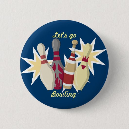Vintager Bowling Themed Button (Vorderseite)