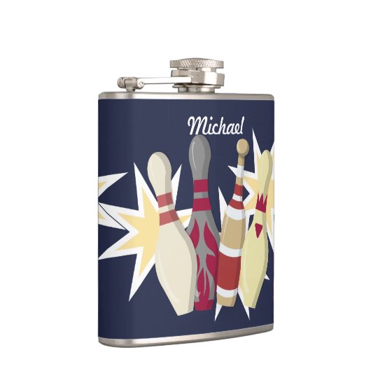 Vintager Bowling Themed Flachmann (Rechts)