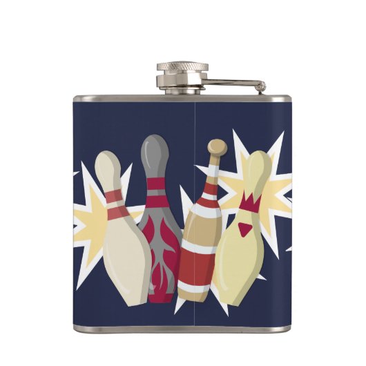 Vintager Bowling Themed Flachmann (Rückseite)