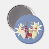 Vintager Bowling Themed Magnet (Vorderseite/Rückseite)
